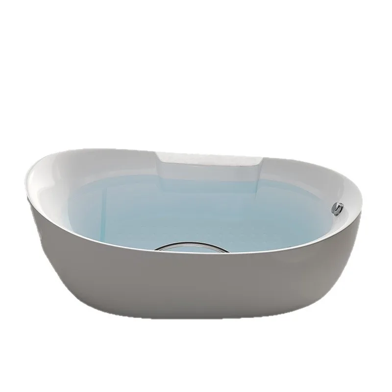 

Премиальная отдельностоящая ванна, утолщенная, для домашнего использования, цельная, бесшовная, для отелей, с тонким бортиком, популярная в интернете, овальная ванна для купания