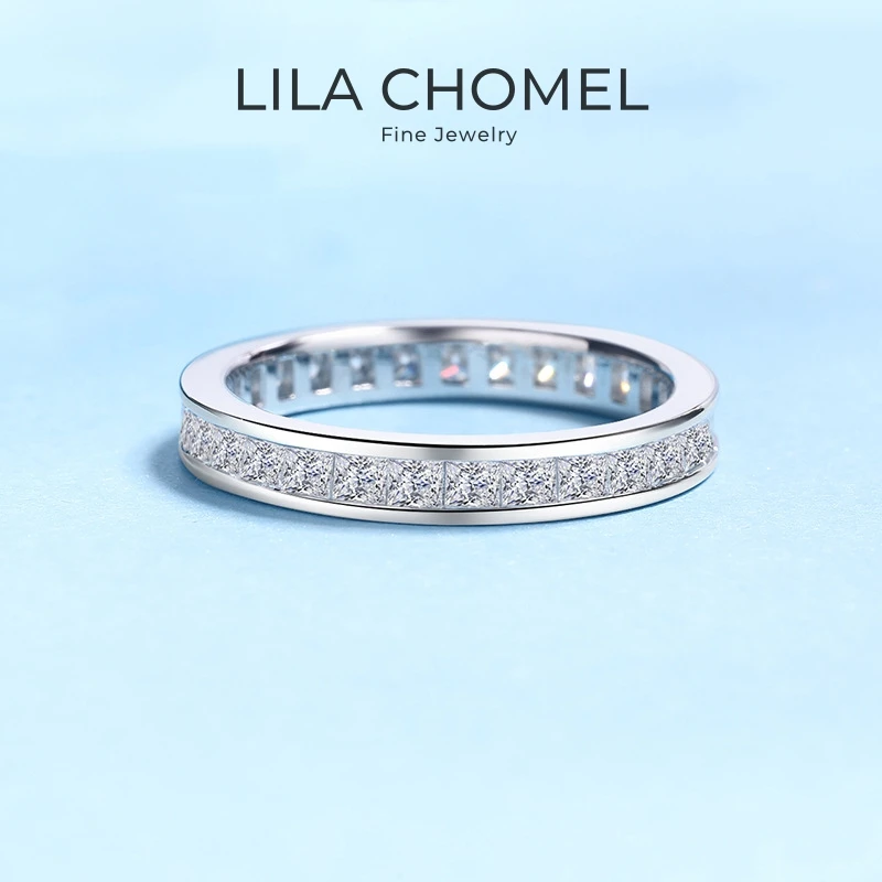 

Girl Valentine's Day 18K White Gold Birthday Gift Rings 2.32CT Moissanite Diamond Women Wedding Band PT950 Platinum Christmas