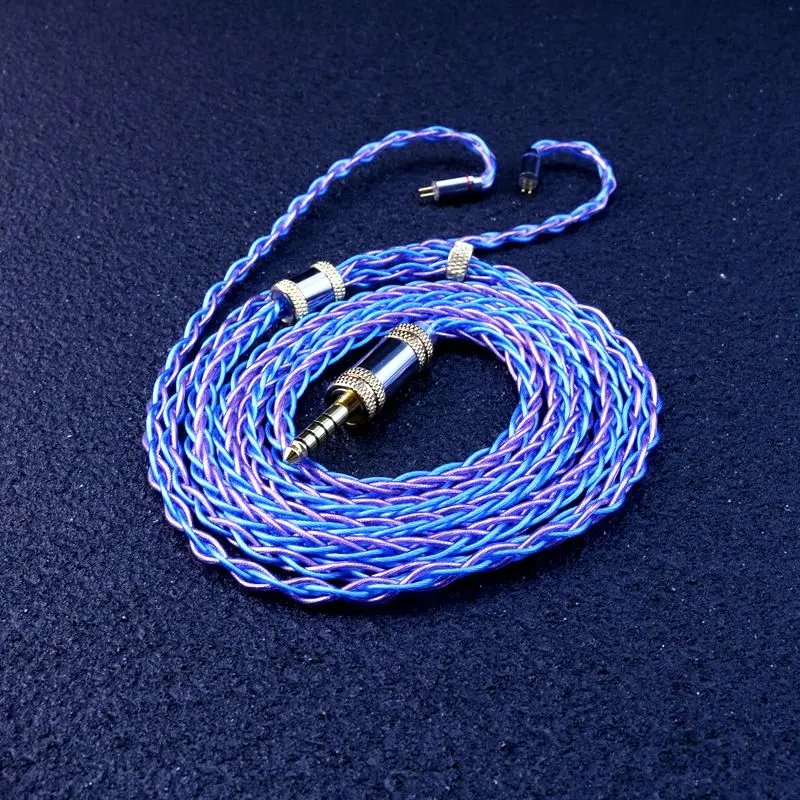 XINHS 8-core D04 purple silver foil wire high-purity single crystal copper hybrid headphone upgrade line