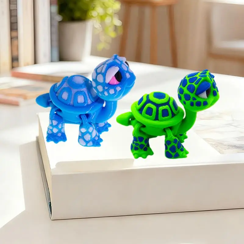 /KQM/Plastic 3D Printed Turtle Model Exquisite Cartoon Simulated Animal Model Movable Joints Desktop Decorations Holiday Gifts view 5