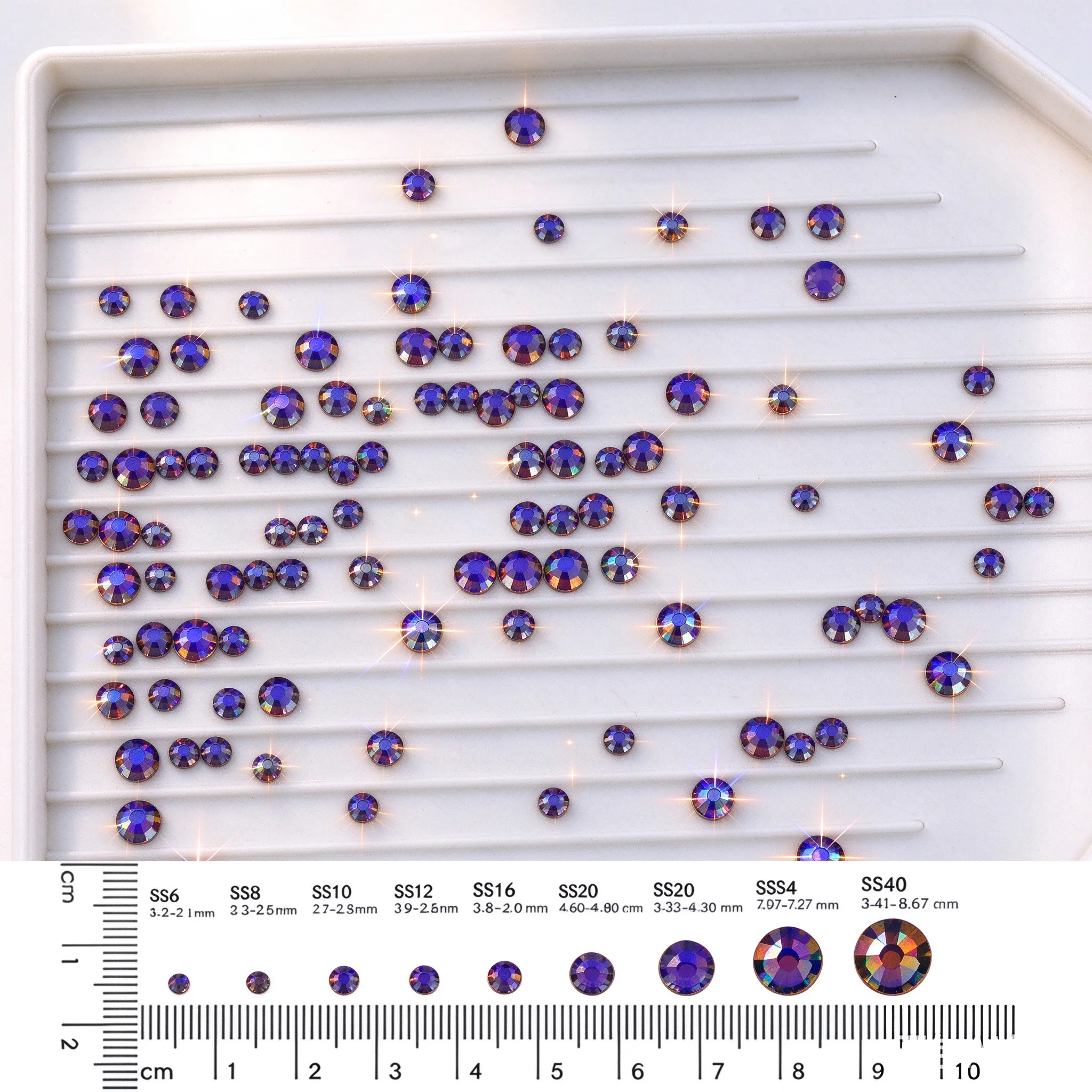 Aurora Purple Best Quality Non Hotfix Rhinestones Shiny Bling Flat Back Rhinestones Glue On Crystal for Nail Art Garment