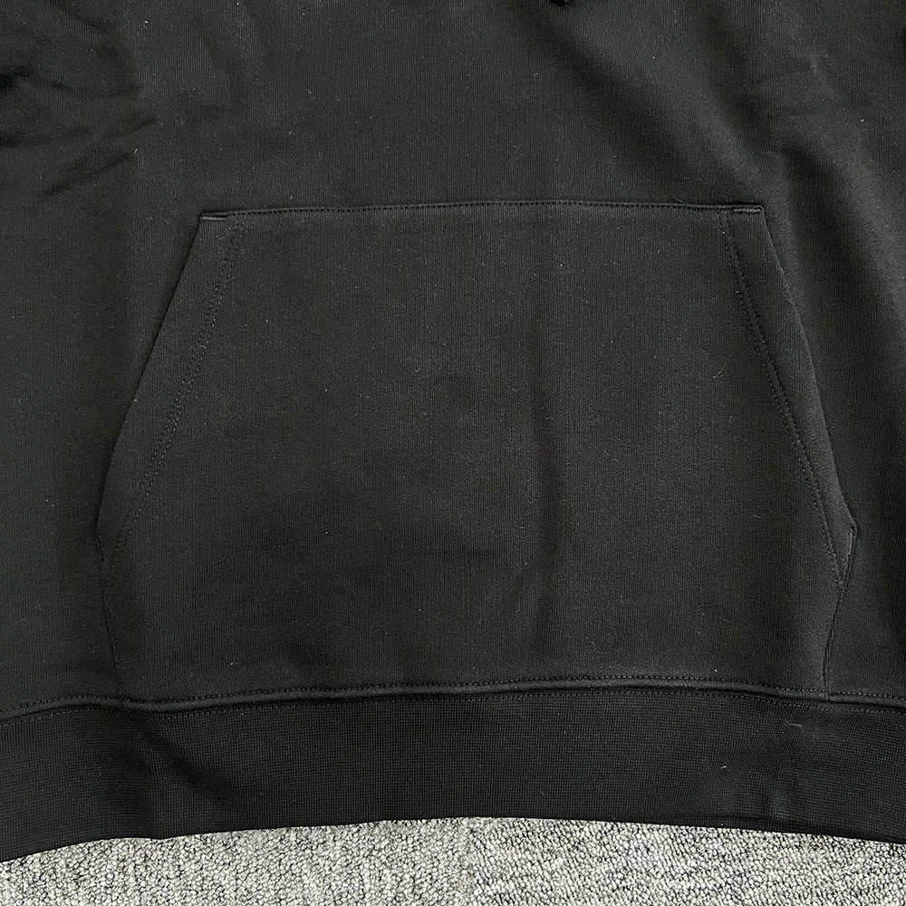 طقم بدلة رياضية قطنية SY-15 للرجال ملابس خروج مريحة للركض مع قلنسوة وبنطلون للربيع والخريف طقم أسود مطبوع باللون الأحمر #4