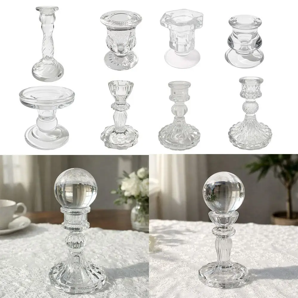 Glass Crystal Ball Base Transparent Craft Glass Sphere Holder Photography Props Crystal Ball Display Stand for Home Decoration