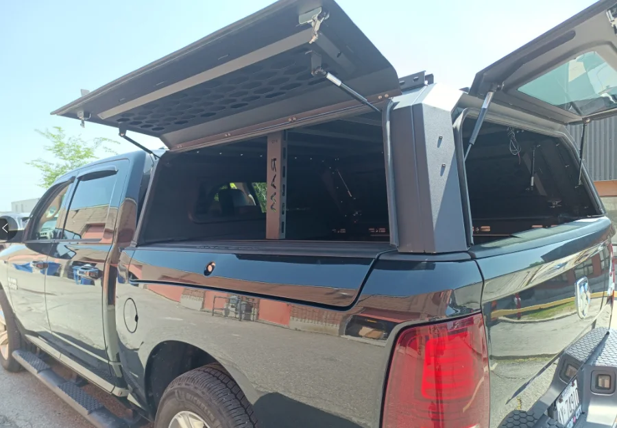 Pickup Bed Cover 4x4 Offroad Accessories Truck Canopies Canopy for  Ram 1500 Limited with 5.7/6.4ft Bed and with Rambox Hilux view 3