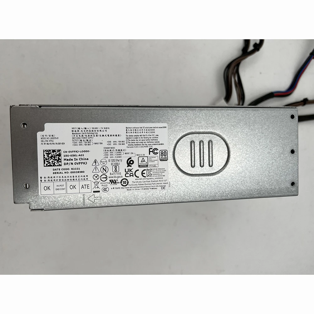 New 0VFFKJ VFFKJ L500EPS-01 PA-3501-6DA 500W For DELL T3660 XPS 8950 3910 7000 XE4 Power Supply