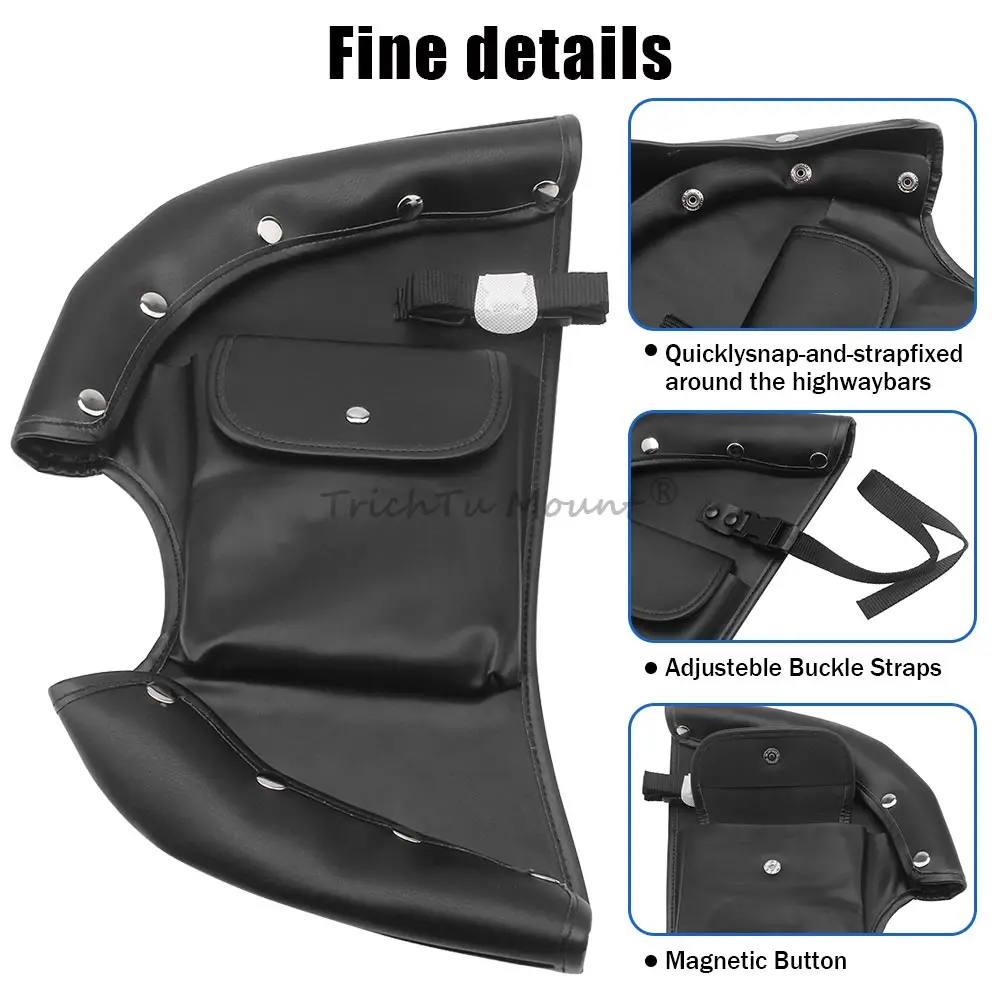 دراجة نارية تحطم بار حقيبة يخفض جوارب السيقان الرياح منحرف أكياس للزعيم الهندي المحدودة رئيس خمر الحصان الداكن 2014-2025