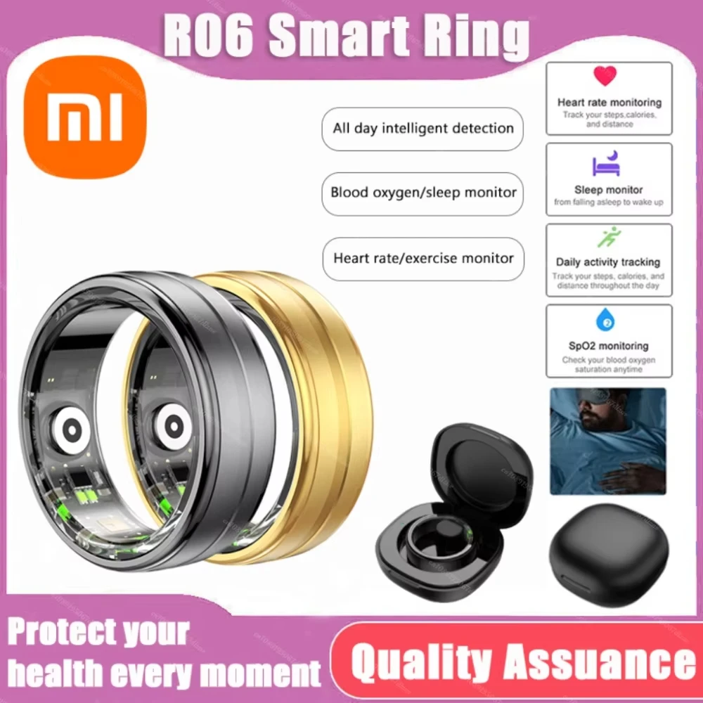 XIAOMI Smart Ring Steps Heart Rate Pressure Blood Oxygen Saturation Sleep Distance Calories IP68 Waterproof Multi-sport Modes