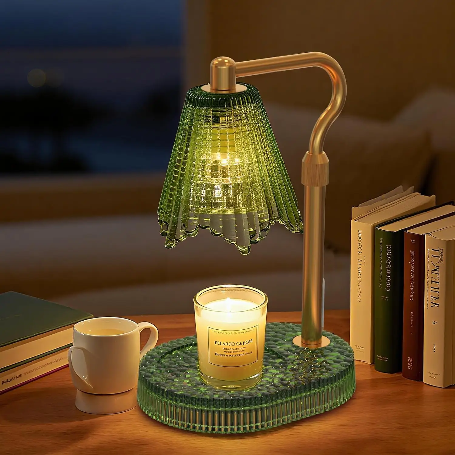 

Лампа-подогреватель для свечей с таймером и регулировкой яркости, безопасная, без пламени, для домашнего декора (зеленая)