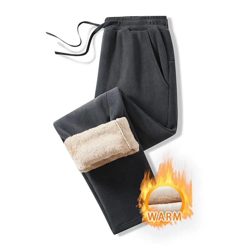 Winter Thickened Fleece Pants Windproof Warm Unisex Casual Trouser Outdoor Warm Thick Sports Gym Running Ski Hiking Pants Couple