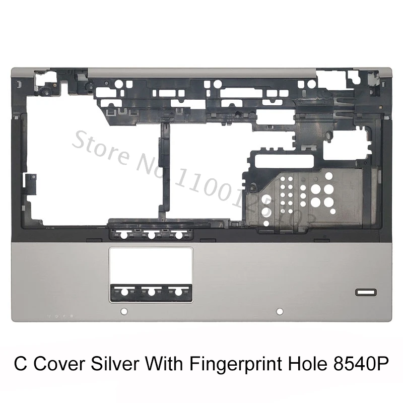 New Bottom Base Case For HP 8540P 8540W Series Laptop Palmrest With Fingerprint Hole Replacement Upper Case Silver Gray