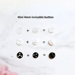 4mm Plastic Invisible Sewing on Snap Buttons Mini Buttons for Handmade DIY Doll Clothes Round Buckles Sewing Accessories