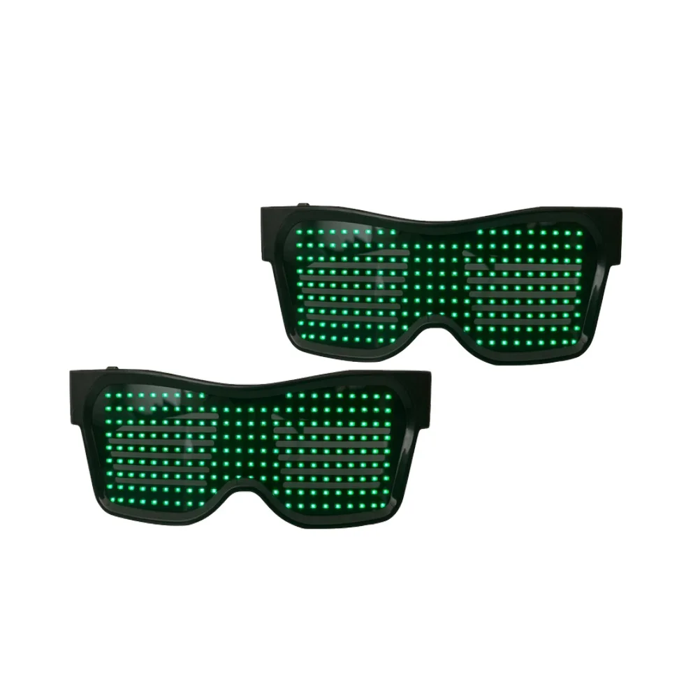 

LED Glasses Green LED Luminous Wireless Eyewear App Controlled Music Rhythm Flashing Costume Party Photo Prop
