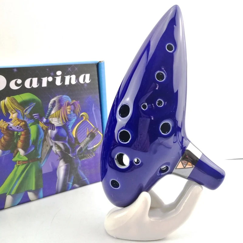 

Anime Zelda Ocarina Ceramic 12 Holes Ceramic Alto C Ocarina Flute Blue Inspired Time Musical Instrument for Beginner Accessories