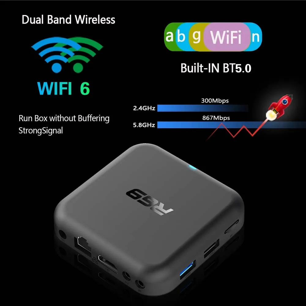 2025 Smart TV Box R69-1 Rockchip 3518 TV Box HDR 10 Ultra HD 4K AndroidTV 14 Mendukung Wifi6 BT5.0 Set Top Box Baru