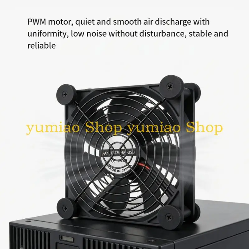 587B 120mm Computer Cooling Fan USB Power PWM Control Low Noise Operation