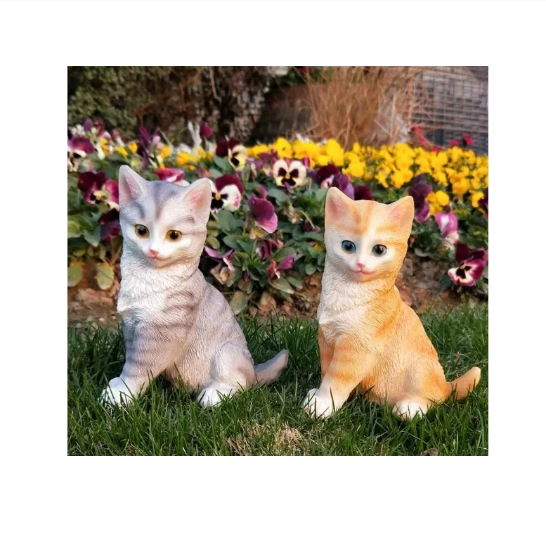 Decoration Art Animal Cat Sculpture for Garden Statue Nordic Modern Art Custom Simulation Resin Desktop Home