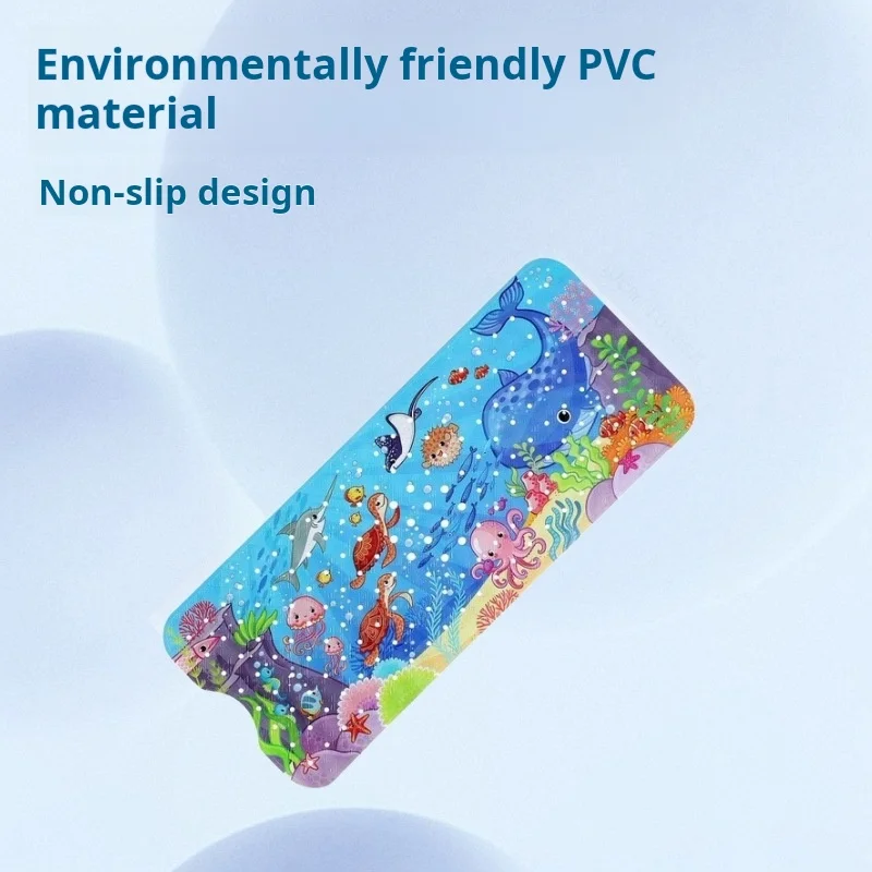 

100x40cm Printed Extended Pvc Bathroom Anti-slip Suction Cup Mat Cute Cartoon Ocean World Anti-slip Shower Bathtub Mat