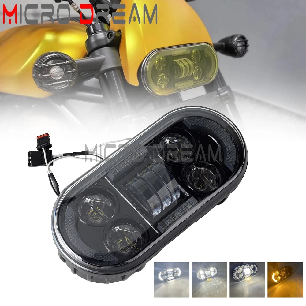 Motorcycle LED Headlamp Head Lamp With Amber Turn Signal & White Daylight Running Light DRL For Harley Sportster S 1250 RH1250S