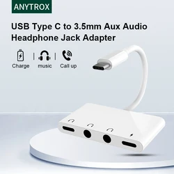 Rodzaj USB C do 3.5mm Aux słuchawki Audio Adapter gniazda Jack/Splitter/kabel przewód USB-C OTG dźwięk cyfrowy Adapter/złącze z ładowaniem