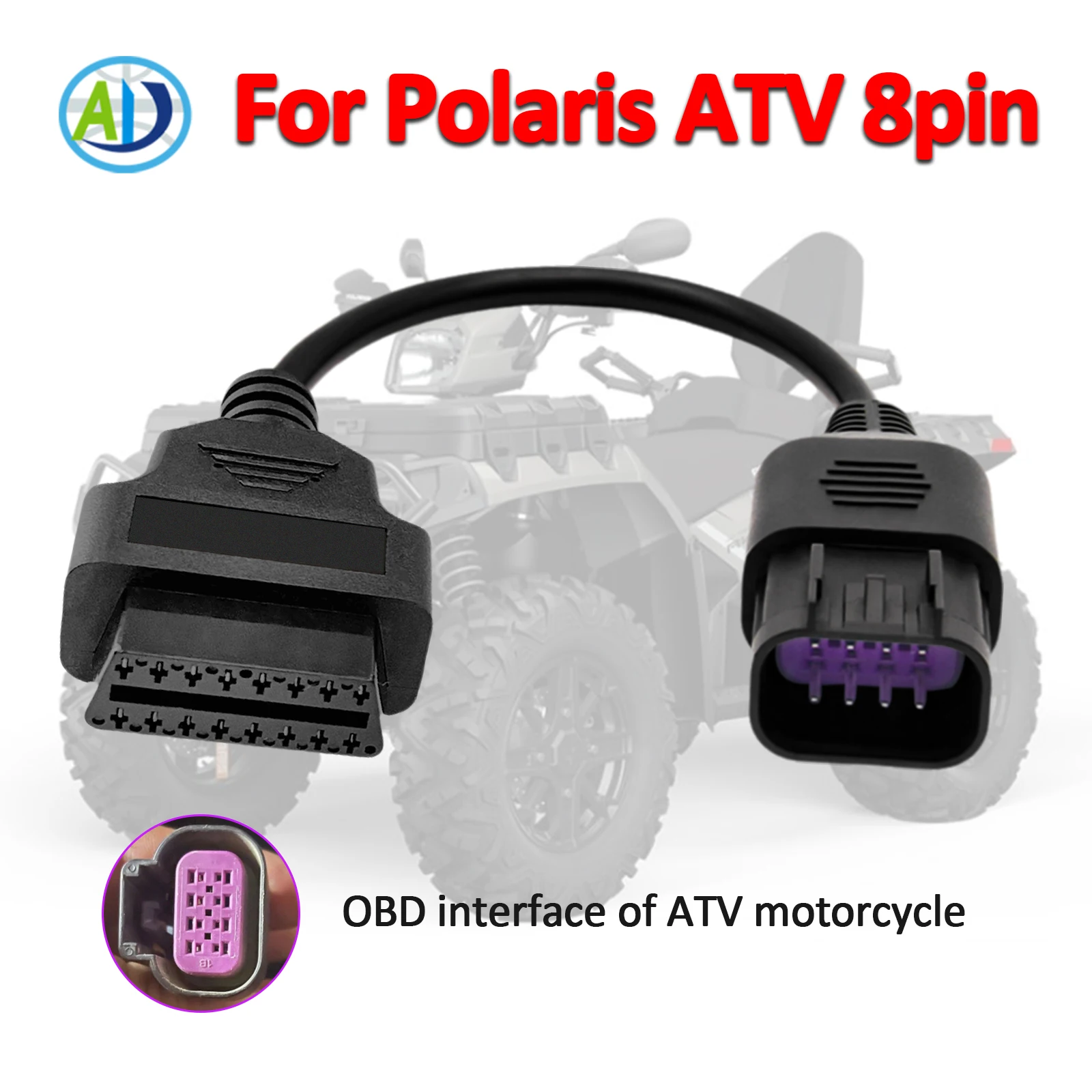 

OBDII Diagnostic Cable For Polaris ATV Motorcycle 8pin to 16pin OBD2 For RZR/Ranger/General/Sportsman/ACE/Slingshot OBD Adapter