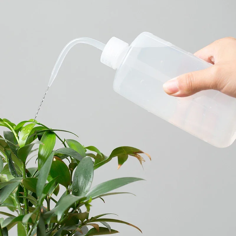 Garrafa de Rega com Bico Curvo/Afiado de 250/500/1000ml com Escala, Ferramenta de Jardinagem para Suculentas