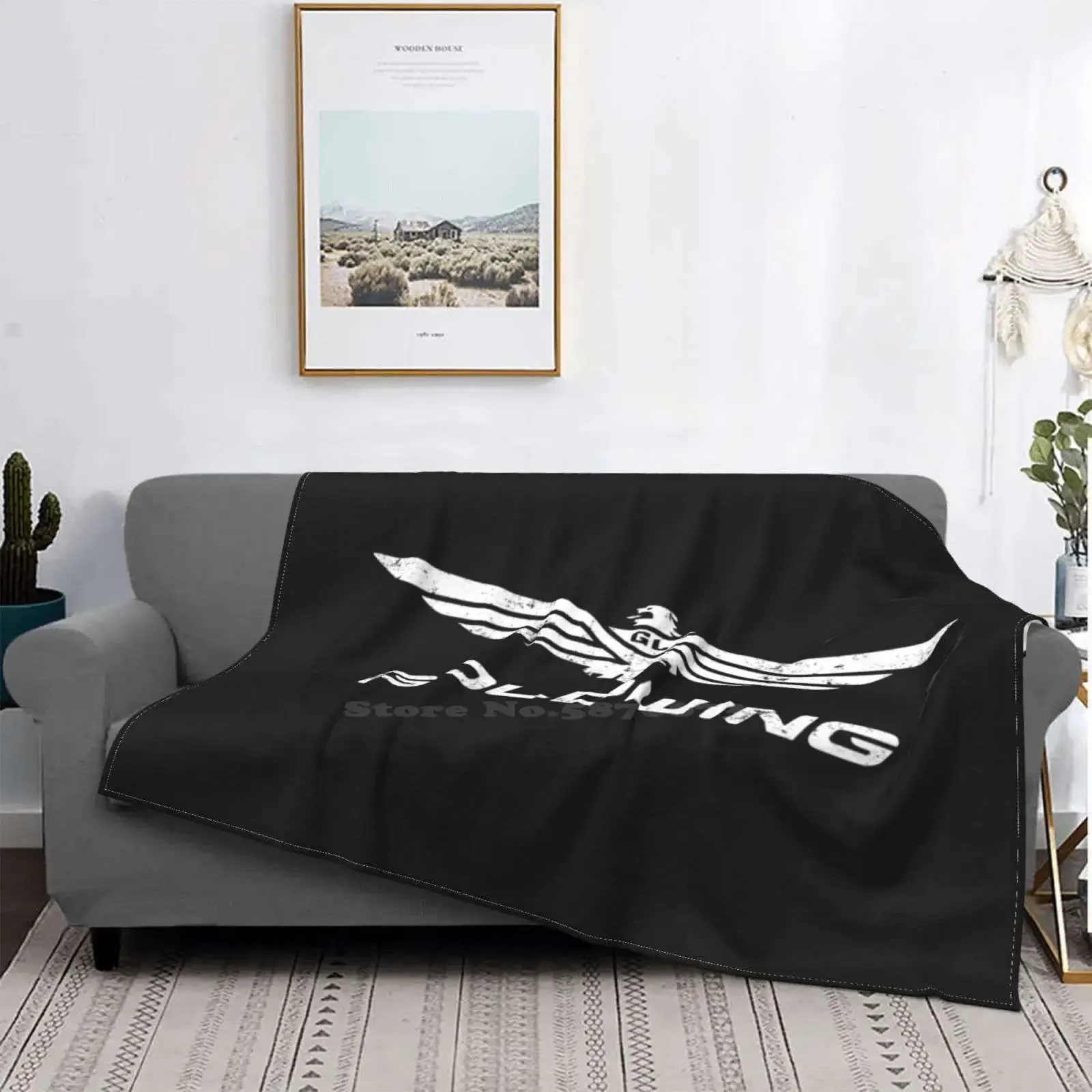 Goldwing Classic Logo Motorcycle Shirt Hot Sale Printing High Qiality Warm Flannel Blanket Goldwing Cruizer Logo Vintage