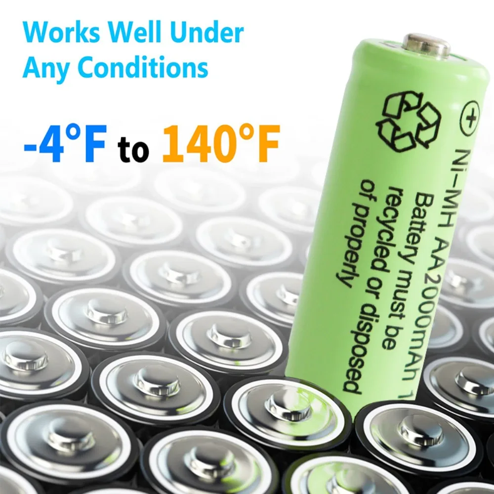 1-24PC 2000mah AAA Battery 1.2V NiMH AAA Rechargeable Batteries aaa Clock Toys Mouse Battery with AAA/AA Battery Holder