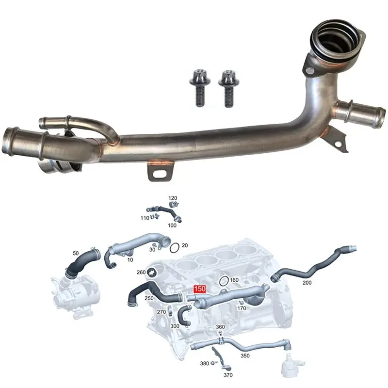 ABUI-For E350 C300 GLC300 GLE350 Car Engine Thermostat Coolant Pipe 2.0L 2019-2023 2642008600 2642004201
