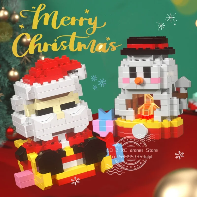 

Christmas Series Building Blocks,Santa Claus, Snowman,DIY Decoration, Small Particle Puzzle,Assembling Model Toy,Children's Gift