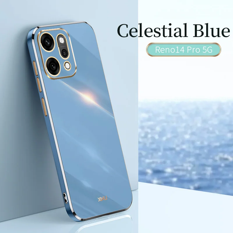 Oppo Reno14 Pro 5G Case 6D Plating Shockproof Silicone TPU Soft Back Cover Matte Phone Case for Oppo Reno 14 Pro Reno14Pro 2025