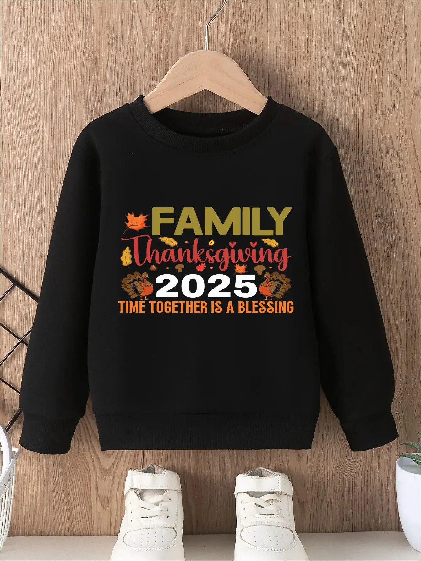 

Пуловер для мальчика на День Благодарения с рисунком индейки и осенних листьев, удобный и стильный топ с длинными рукавами