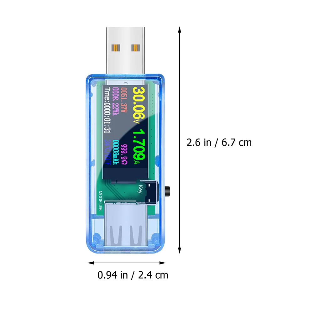 

USB Tester Digital Volt Meter USB C Voltage Current Monitor ABS Electrical Tester Power Meter Capacity LCD Charging Status