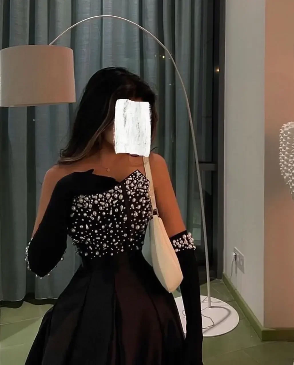 

Arabia Saudi Arabia Elegant Black Pearls Sleeveless Prom Dresses A-Line Sweetheart Evening Dresses Floor Length Party Dresses