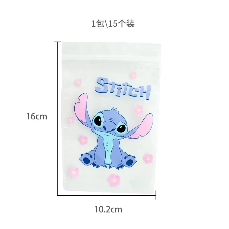 Disney Stitch Food-grade Ziplock PE Bag Food Distribution Bags Cartoon Kawaii Zipper Dust Storage Decoration Household Good Gift