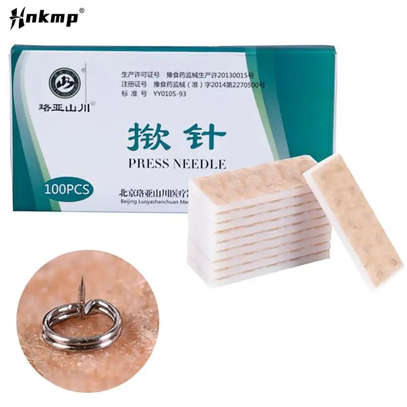 

100Pcs Ear Acupuncture Needle Disposable Press Needle for Ear Sticker Acupuncture Patches Skin Needl Massage Relaxation