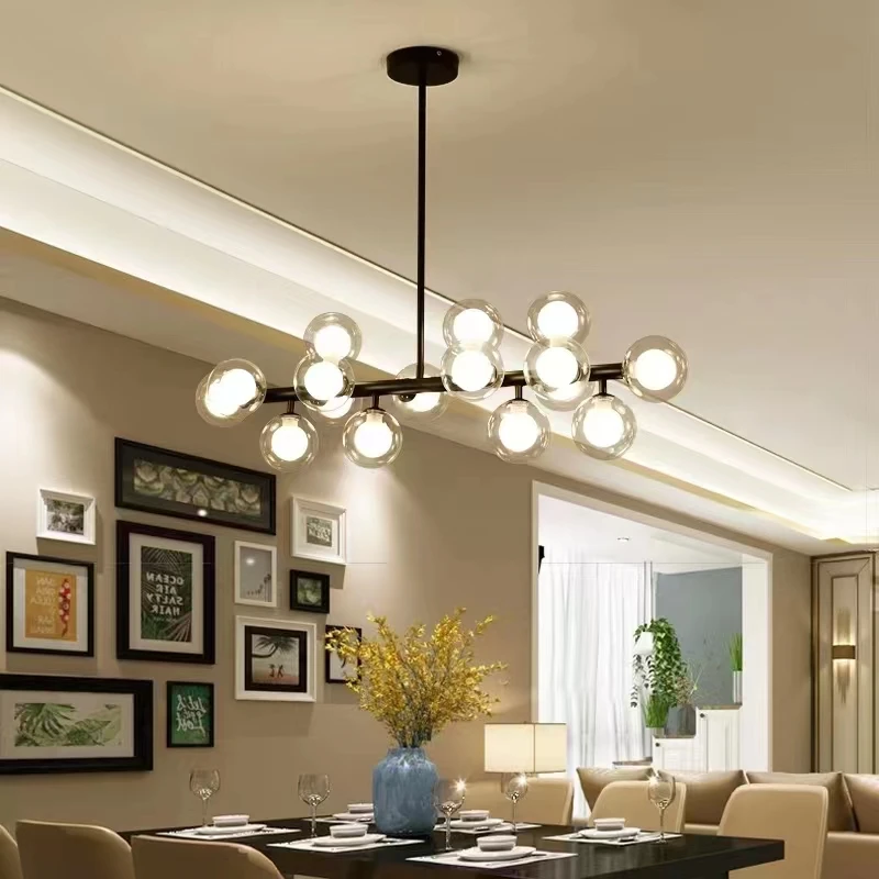 Nordic Pendant Lamps G4 Glass Lampshade Lustre LED Luminaire Loft Style Modern Lighting Round Ball Hanging Lights Fixture