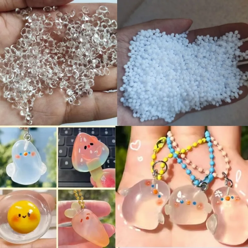 50g White/high Transparent Granules Liberty Resin Plastic Soil Thermoplastic Resin DlY Material Handmade Pendant Crystal Clay