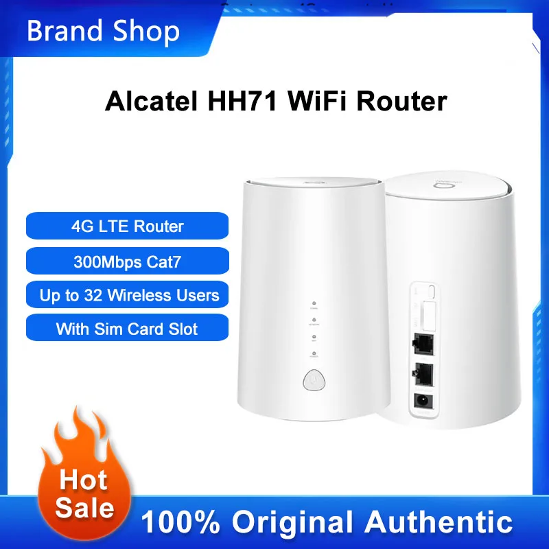 Разблокированный роутер Alcatel HH71 4G CPE, 300 Мбит/с, усилитель Wi-Fi Cat7, двухдиапазонный гигабитный усилитель сигнала со слотом для Sim-карты