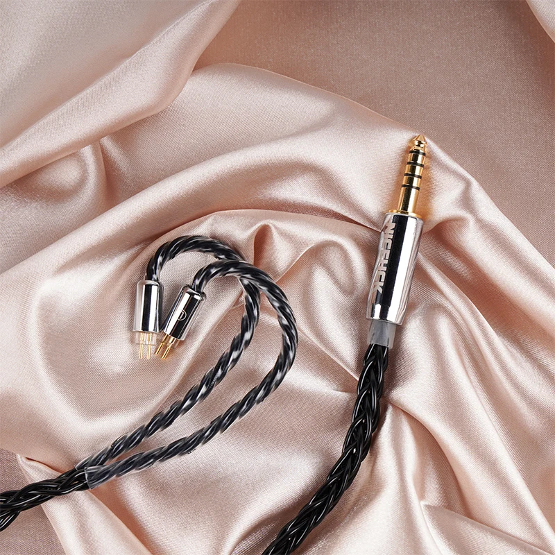 NiceHCK BlackCat Ultra 8 Strands Zinc Copper Alloy Oil Soaked HiFi Earphone Cable 3.5/2.5/4.4mm MMCX/2Pin for ZERO Cadenza LAN