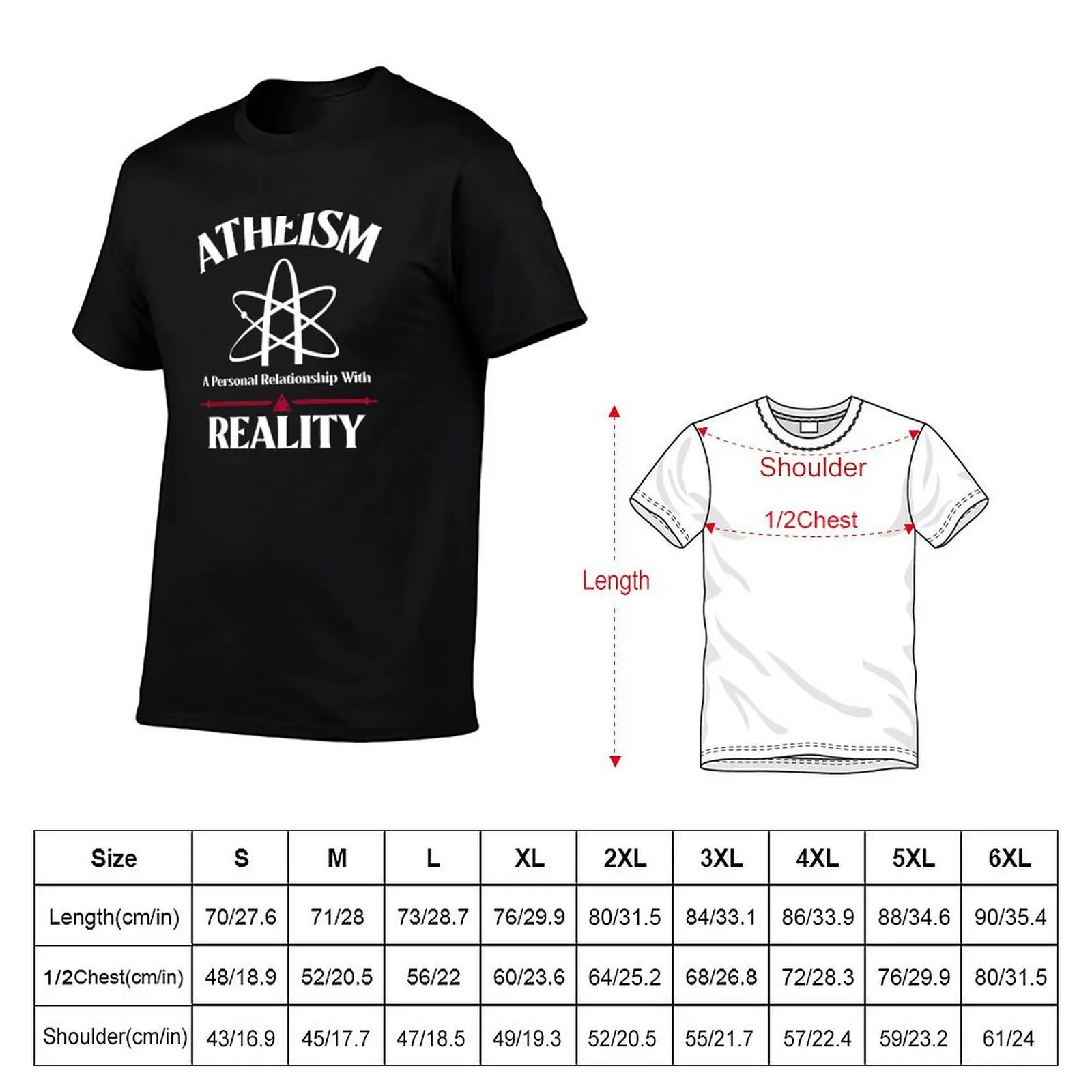 Atheism Personal Relationship With Reality T-Shirt tops plus size clothes black t shirts for men