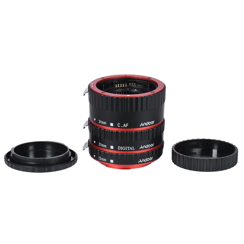 Andoer TTL Auto Focus AF Macro Extension Tube Ring for Canon EOS EF EF-S 60D 7D 5D II 550D Red