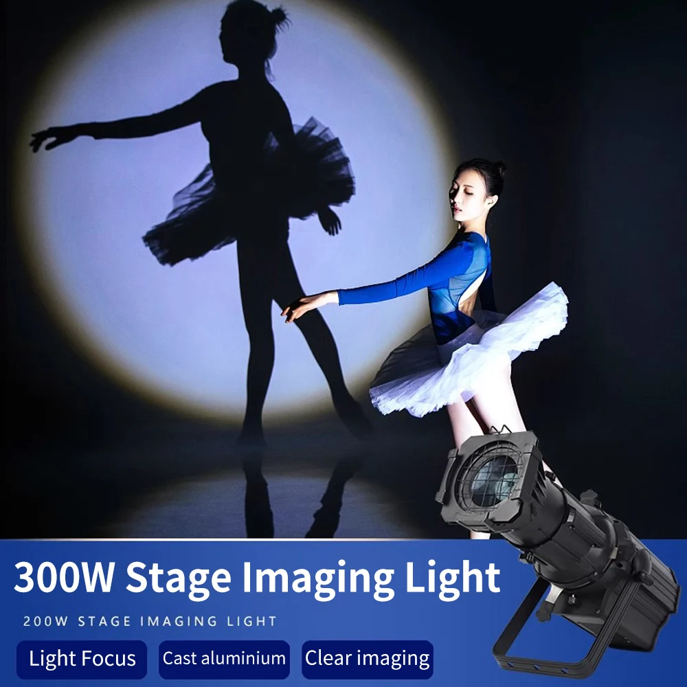 LED 150/200/300W Profile Spot Leko Lighting RGBW/Warm White Manual Cutting Spotlight For Disco Theater Wedding Runway Show Stage