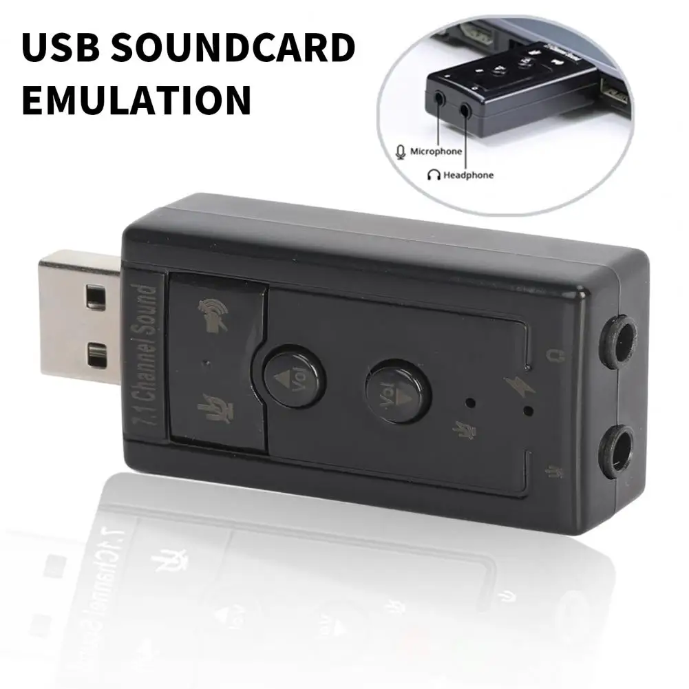 USB Sound Card Analog 7.1 Channel USB External Sound Card Computer Accessories Simulation Sound Dynamic Audio Transfer SoundCard