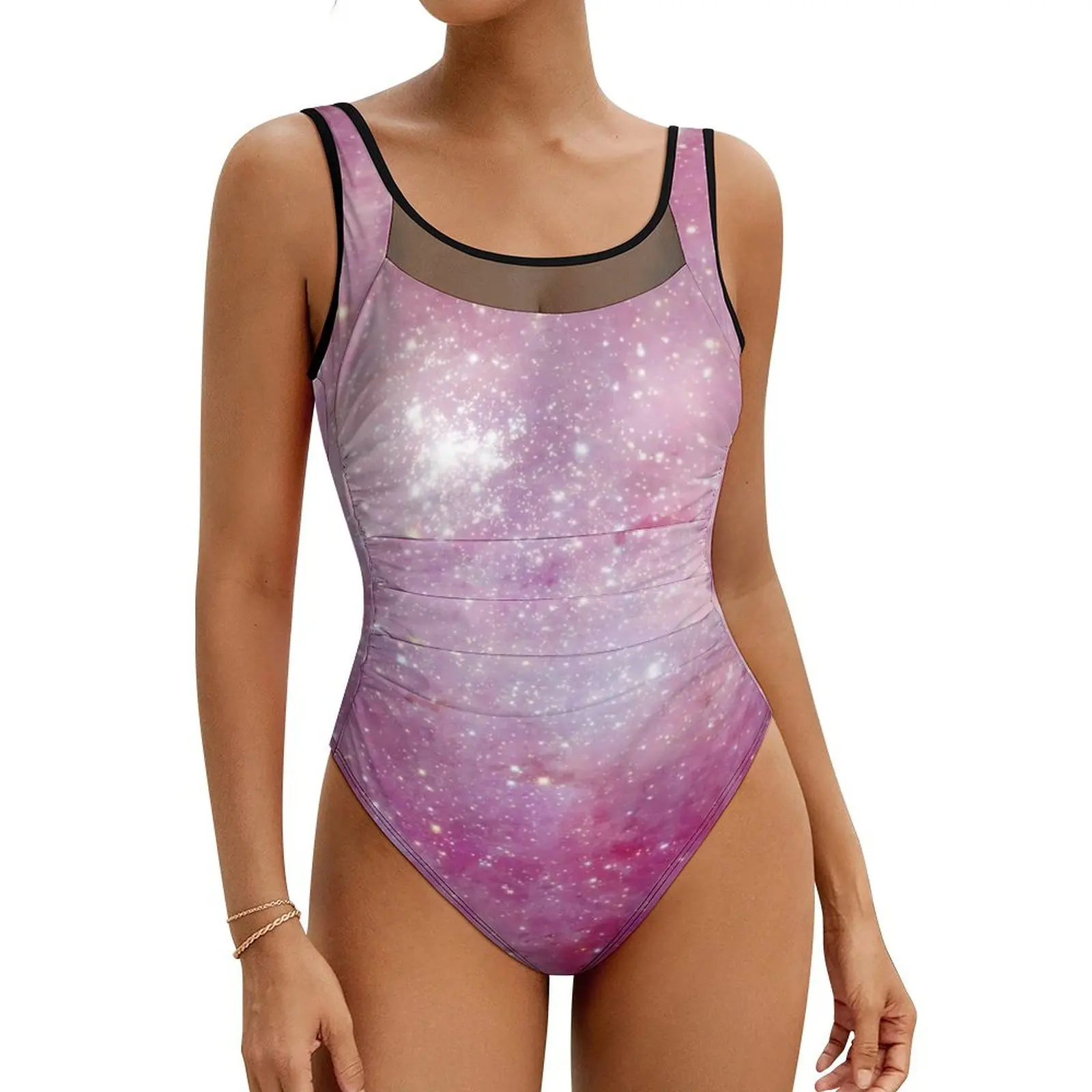 

Starry Space Swimsuit Stars Galaxy Swimwear One Piece Sport Swimsuits High Cut Bathing Suit Women Push Up Sexy Beach Outfits