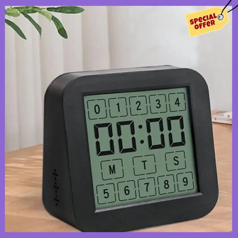 

-A96Z гигротермограф настольные часы двойной экран ЖК-цифровой дисплей сенсорный экран подходит для кухни приготовления пищи подходит для Learni