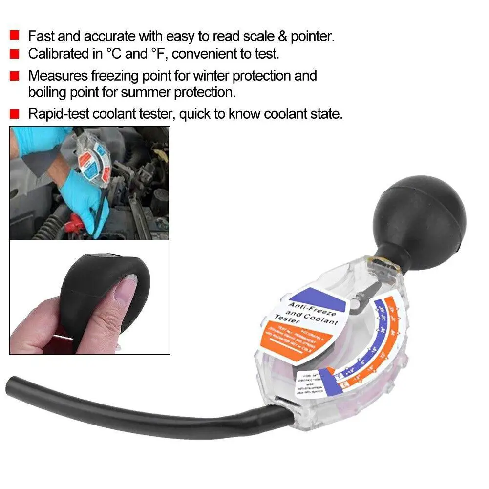 Antifreeze Densitometer Coolant Tester Accurate Dial Type Rapid Test Performance Tool For Antifreeze With Scale And Pointer R8i1