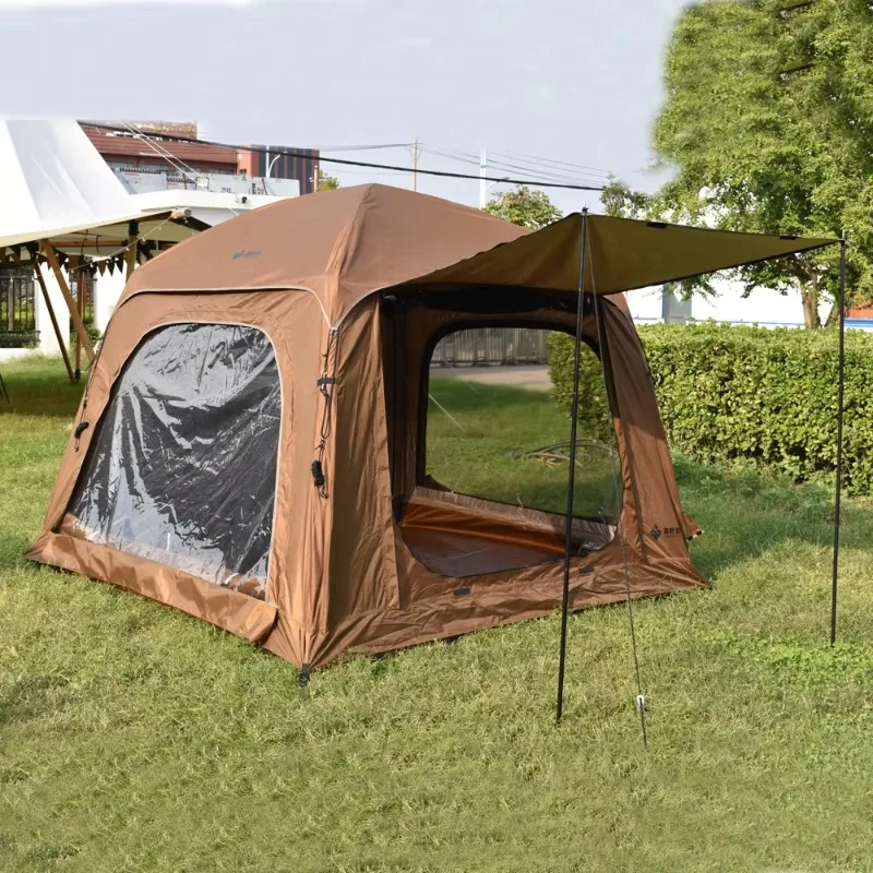 Customized Kamp Cadiri 3 5 Person Oxford Canvas Waterproof Four-Season Quick Automatic Opening Outdoor Air Inflatable Family