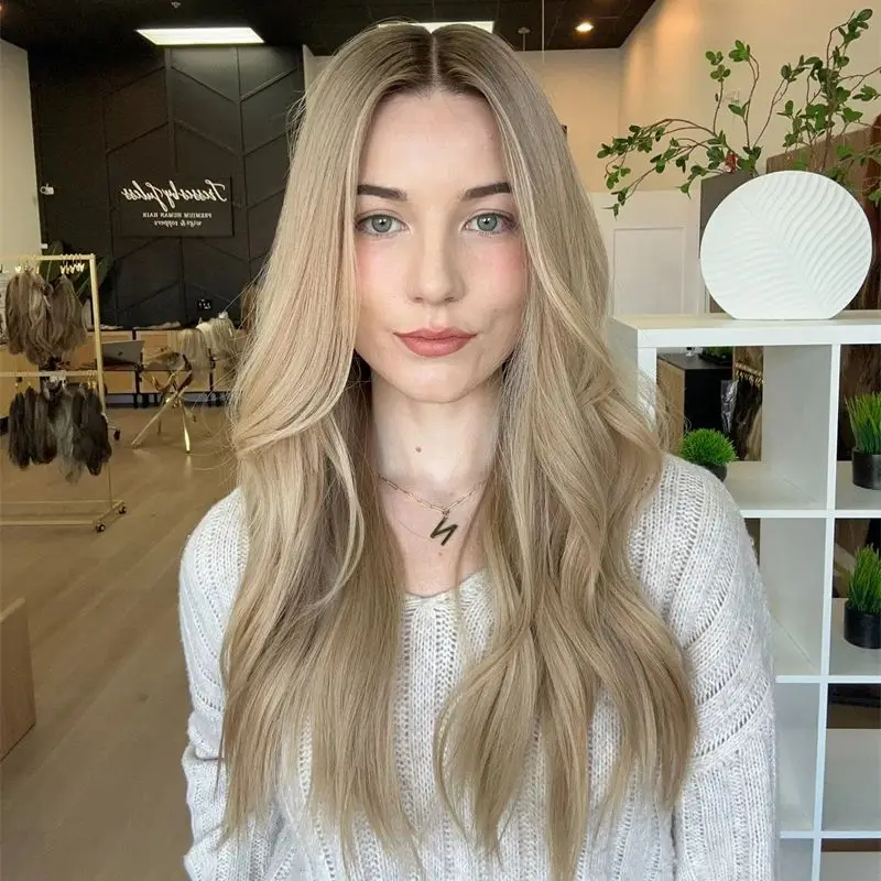 

13x4 Light Blonde Loose Wave Wigs Human Hair Glueless HD Lace Front Wig 180 Density Remy Preplucked Hairline Human Hair Wig 24''