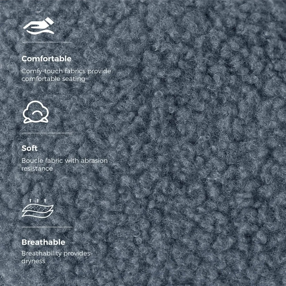 كرسي كيس فول معنقدة فاخر مع قماش Bouclé، أريكة كسولة مريحة للبالغين والمراهقين، مقاعد مثالية لغرفة المعيشة #5