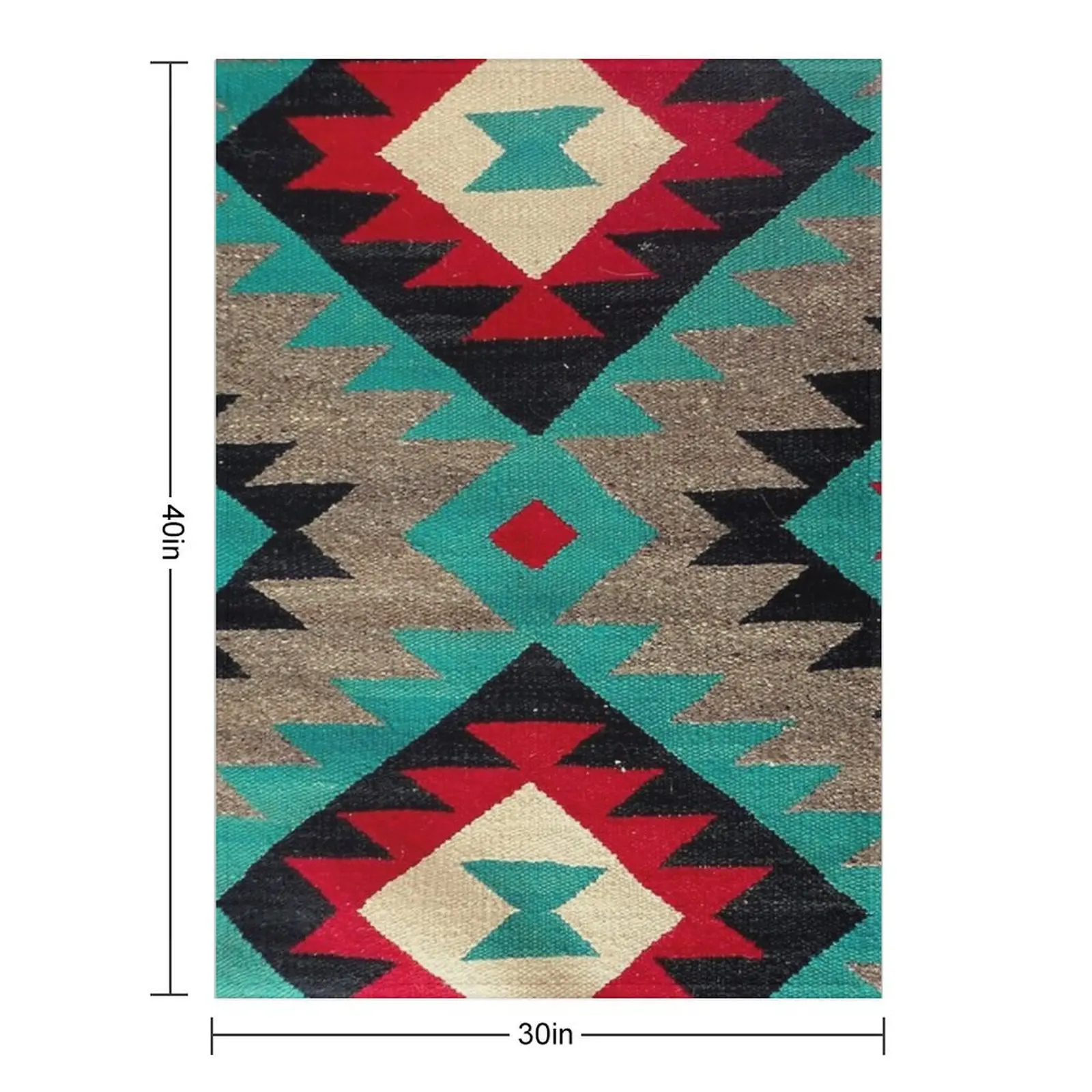 Navajo Blanket pattern, turquise, red, grey, black Throw Blanket Large Flannel Fabric sofa bed Thins Blankets